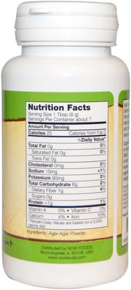 المكملات الغذائية، الطحالب المختلفة، أجار أجار Now Foods, Real Food, Agar Powder, 2 oz (57 g)