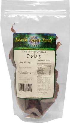 المكملات الغذائية، الطحالب المختلفة، التوابل و التوابل، دولز Earth Circle Organics, Raw & Wildcrafted Dulse, 4 oz (113 g)