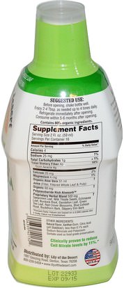 المكملات الغذائية، الألوة فيرا، سائل الألوة فيرا Lily of the Desert, Aloe Herbal, Detox Formula, 32 fl oz (960 ml)