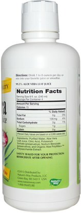 المكملات الغذائية، الألوة فيرا Natures Way, Aloe Vera, Leaf Juice, 33.8 fl oz (1 Liter)