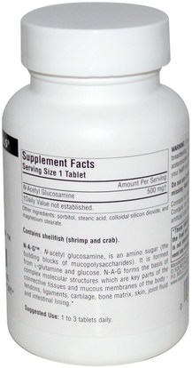 والمكملات، والأحماض الأمينية، الجلوكوزامين Source Naturals, N-A-G, 500 mg, 120 Tablets