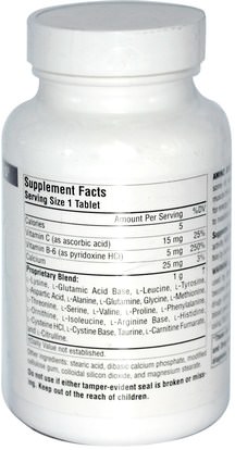 المكملات الغذائية، والأحماض الأمينية، ل ألانين Source Naturals, Amino Athlete, 1000 mg, 100 Tablets