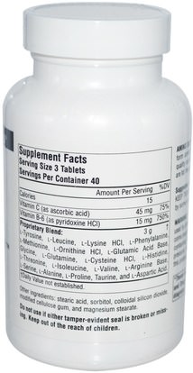 المكملات الغذائية، والأحماض الأمينية، ل ألانين Source Naturals, Amino Day, 1,000 mg, 120 Tablets