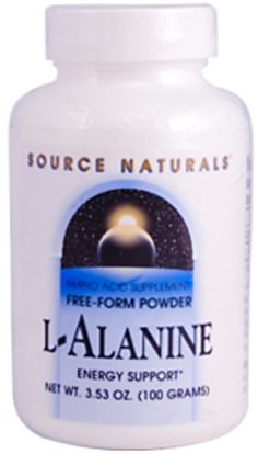 المكملات الغذائية، والأحماض الأمينية، ل ألانين Source Naturals, L-Alanine, 3.53 oz (100 g)