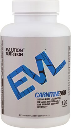 المكملات الغذائية، والأحماض الأمينية، ل كارنيتين، ل كارنيتين فوماريت EVLution Nutrition, Carnitine 500, 120 Capsules