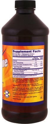 المكملات الغذائية، والأحماض الأمينية، ل كارنيتين، ل كارنيتين السائل Now Foods, L-Carnitine Liquid, Citrus Flavor, 1,000 mg, 16 fl oz (473 ml)
