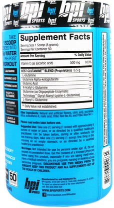 المكملات الغذائية، الأحماض الأمينية، ل الجلوتامين BPI Sports, Best Glutamine, Berry Citrus, 14.1 oz (400 g)