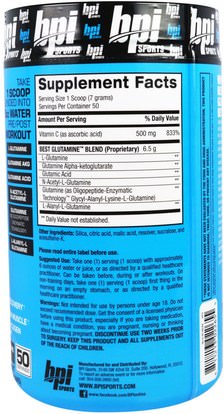 المكملات الغذائية، الأحماض الأمينية، ل الجلوتامين BPI Sports, Best Glutamine. Unflavored, 12.3 oz (350 g)
