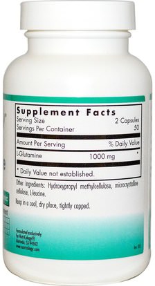 المكملات الغذائية، الأحماض الأمينية، ل الجلوتامين Nutricology, L-Glutamine, 500 mg, 100 Veggie Caps