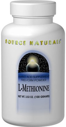 المكملات الغذائية، والأحماض الأمينية، ل ميثيونين Source Naturals, L-Methionine, 3.53 oz (100 g)
