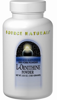 المكملات الغذائية، والأحماض الأمينية، ل أورنيثين Source Naturals, L-Ornithine Powder, 3.53 oz (100 g)