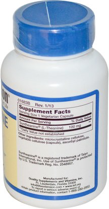 المكملات الغذائية، والأحماض الأمينية، ل الثيانين Life Extension, L-Theanine, 100 mg, 60 Veggie Caps