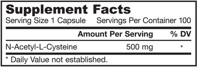 المكملات الغذائية، والأحماض الأمينية، ناك (ن أستيل السيستين) Jarrow Formulas, N-A-C, N-Acetyl-L-Cysteine, 500 mg, 100 Capsules