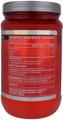 المكملات الغذائية، والأحماض الأمينية، والرياضة BSN, Amino-X, Endurance & Recovery Agent, Strawberry Orange, 15.3 oz (435 g)