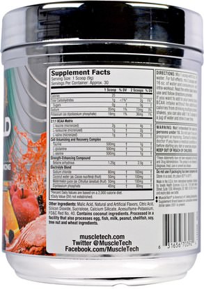 المكملات الغذائية، والأحماض الأمينية، والرياضة، بكا (متفرعة سلسلة الأحماض الأمينية) Muscletech, Amino Build Next Gen BCAA Formula With Betaine, Fruit Punch, 9.83 oz (279 g)