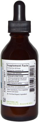 المكملات الغذائية، المضادات الحيوية، إشنسا Gaia Herbs, Echinacea Supreme, Alcohol Free, 2 fl oz (60 ml)