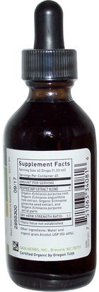 المكملات الغذائية، المضادات الحيوية، السوائل إشنسا Gaia Herbs, Echinacea Supreme, Organic, 2 fl oz (60 ml)
