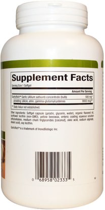 المكملات الغذائية، المضادات الحيوية، الثوم Natural Factors, GarlicRich, Super Strength, Garlic Concentrate, 500 mg, 180 Enteric Coated Softgels