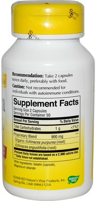 المكملات الغذائية، المضادات الحيوية Natures Way, Echinacea Complex, 450 mg, 100 Capsules