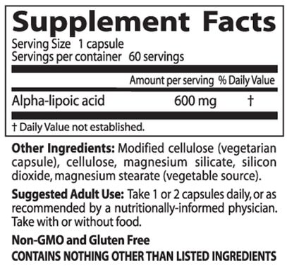 والمكملات الغذائية، ومضادات الأكسدة، حمض الليبويك ألفا، ألفا حمض ليبويك 600 ملغ Doctors Best, Best Alpha-Lipoic Acid, 600 mg, 60 Veggie Caps