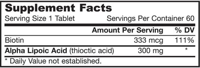 والمكملات الغذائية، ومضادات الأكسدة، ألفا حمض ليبويك، ألفا حمض ليبويك 300 ملغ Jarrow Formulas, Alpha Lipoic Sustain, with Biotin, 300 mg, 60 Tablets