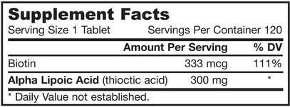 المكملات الغذائية، مضادات الأكسدة، حمض الليبويك ألفا Jarrow Formulas, Alpha Lipoic Sustain, with Biotin, 300 mg, 120 Tablets