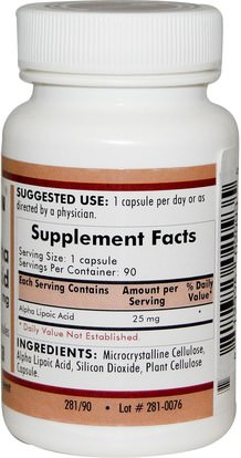 المكملات الغذائية، مضادات الأكسدة، حمض الليبويك ألفا Kirkman Labs, Alpha Lipoic Acid, 25 mg, 90 Capsules