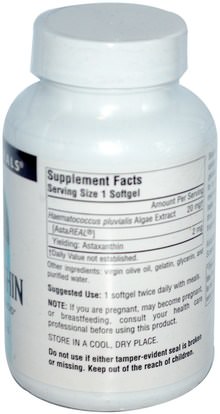 المكملات الغذائية، مضادات الأكسدة، أستازانتين Source Naturals, Astaxanthin, 2 mg, 120 Softgels