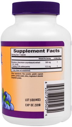 والمكملات الغذائية، ومضادات الأكسدة، توت Sunkist, Grower Select, Blueberry, 36:1 Extract, 500 mg, 90 Capsules