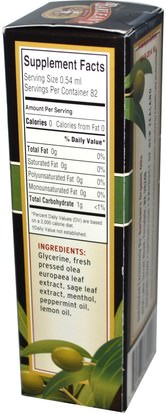 والمكملات الغذائية، ومضادات الأكسدة، والانفلونزا الباردة والفيروسية، ورقة الزيتون Barleans, Fresh Olive Leaf Complex, Throat Spray, Soothing Peppermint Flavor, 1.5 oz (44.4 ml)