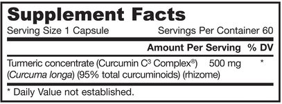 المكملات الغذائية، مضادات الأكسدة، الكركمين Jarrow Formulas, Curcumin 95, 500 mg, 60 Veggie Caps