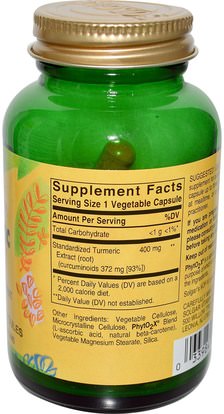 المكملات الغذائية، مضادات الأكسدة، الكركمين Solgar, Turmeric Root Extract, 60 Vegetable Capsules