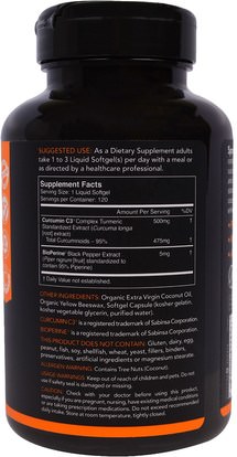 المكملات الغذائية، مضادات الأكسدة، الكركمين Sports Research, Turmeric Curcumin, C3 Complex, 500 mg, 120 Softgels