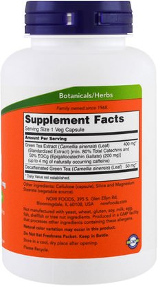 المكملات الغذائية، مضادات الأكسدة، إغغ Now Foods, EGCg, Green Tea Extract, 400 mg, 180 Veg Capsules