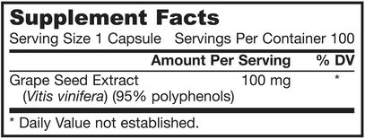 المكملات الغذائية، مضادات الأكسدة، استخراج بذور العنب Jarrow Formulas, OPCs + 95, Grape Seed Extract, 100 mg, 100 Capsules