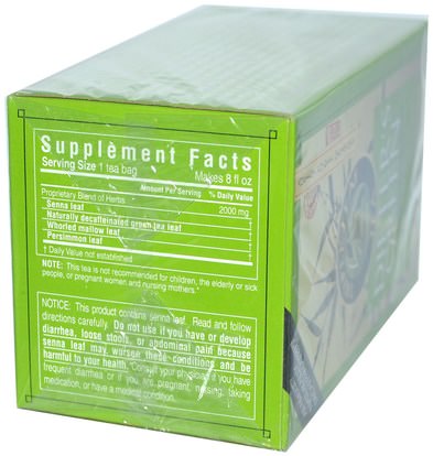 المكملات الغذائية، مضادات الأكسدة، الشاي الأخضر Triple Leaf Tea, Dieters Green, Herbal Tea, Decaf, 20 Tea Bags, 1.4 oz (40 g)