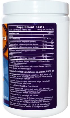 والمكملات الغذائية، ومضادات الأكسدة، والملكية الفكرية 6 Enzymatic Therapy, Cell Forte, IP-6 & Inositol, Ultra Strength Powder, Citrus Flavored, 14.6 oz (414 g)