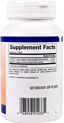 المكملات الغذائية، مضادات الأكسدة، اللوتين Natural Factors, Lutein, 20 mg, 120 Softgels