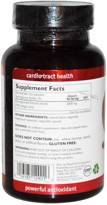 المكملات الغذائية، مضادات الأكسدة، عصير الرمان استخراج Neocell, Pomegranate, 90 Capsules