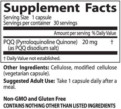 المكملات الغذائية، مضادات الأكسدة، بيك (بيوبق)، مكافحة الشيخوخة Doctors Best, Best PQQ, 20 mg, 30 Veggie Caps