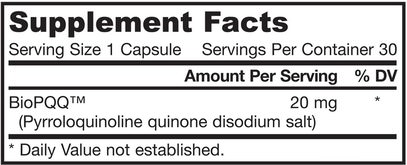 المكملات الغذائية، مضادات الأكسدة، بيك (بيوبق)، مكافحة الشيخوخة Jarrow Formulas, PQQ (Pyrroloquinoline Quinone), 20 mg, 30 Capsules
