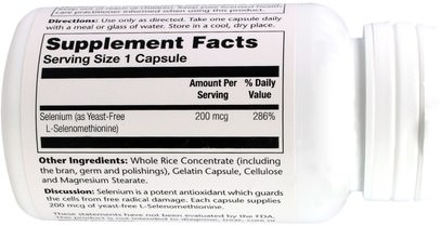 المكملات الغذائية، مضادات الأكسدة، السيلينيوم Solaray, Selenium, 200 mcg, 90 Capsules