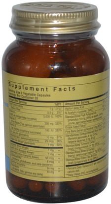 والمكملات الغذائية، ومضادات الأكسدة Solgar, Gold Specifics, Antioxidant Free Radical Formula, 60 Vegetable Capsules