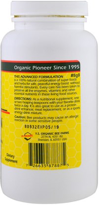 المكملات الغذائية، منتجات النحل، لقاح النحل Y.S. Eco Bee Farms, Super Sports, Bee Pollen, Protein Drink Enhancer, 6.1 oz (174 g)