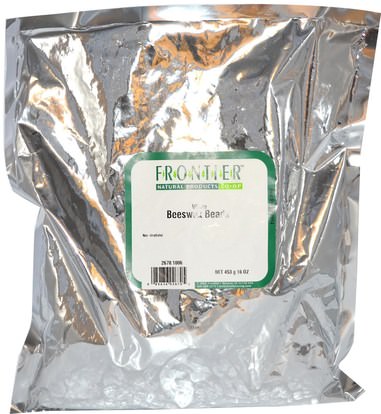 المكملات الغذائية، منتجات النحل Frontier Natural Products, White Beeswax Beads, 16 oz (453 g)