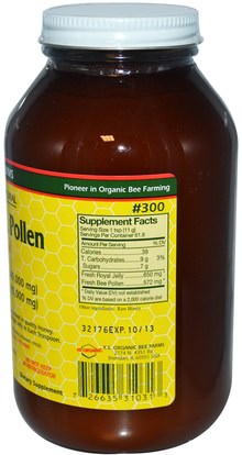 المكملات الغذائية، منتجات النحل، هلام الملكي، الغذاء، المحليات Y.S. Eco Bee Farms, Royal Jelly & Pollen, in Honey, 24 oz (680 g)