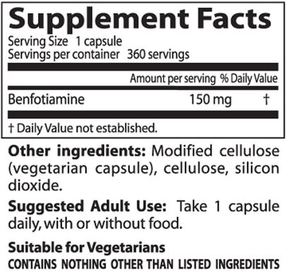 المكملات الغذائية، بنفوتيامين Doctors Best, Best Benfotiamine 150, 150 mg, 360 Veggie Caps