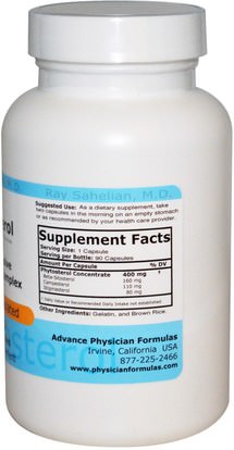 المكملات الغذائية، بيتا سيتوستيرول Advance Physician Formulas, Inc., Beta Sitosterol, 400 mg, 90 Capsules