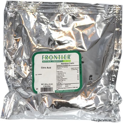 المكملات الغذائية، وحامض الستريك Frontier Natural Products, Citric Acid, 16 oz (453 g)