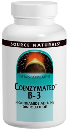 المكملات الغذائية، فيتامينات سونزيمات ب Source Naturals, Coenzymated B-3, Sublingual, 25 mg, 60 Tablets